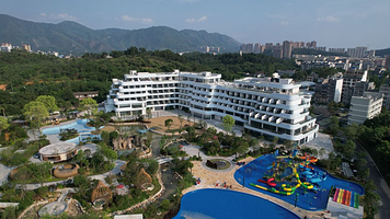 【酒景套餐】丨陆川温泉九龙山庄+（温泉+水上乐园门票）无限畅泡+汗蒸+双人早餐