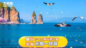 烟台长岛一日游【2-8人拼小团丨烟台出发丨九丈崖丨半月湾球石海滩丨望夫礁丨长山尾沙滩丨快艇海上游丨仙境源】