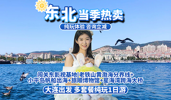 大连闯关东影视基地+老铁山黄渤海分界线+旅顺博物馆+太阳沟+白玉山景区+小平岛+星海湾跨海大桥一日游【大连发】
