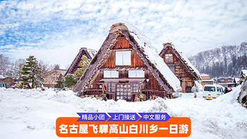名古屋白川乡合掌村+飞驒高山一日游【9人小团 可选酒店接送 飞驒高山古街漫步 宫川朝市 合掌村世界遗产】