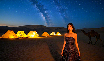 中卫腾格里沙漠星空露营/五湖穿越/沙坡头/66号公路二日游【游玩项目★五湖穿越★星空露营★篝火晚会★烧烤】