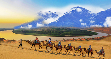 【拼小团】中卫沙坡头+腾格里沙漠+66号公路一日游【6人嗨小团/纯玩无购物/上门接送/含门票/地道沙漠玩法】