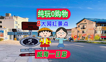 威海天鹅湖生态旅游区+火炬八街+搁浅货轮布鲁维斯号+猫头山+威海公园+那香海景区一日游【玩转8大网红景点】