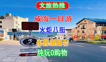 威海火炬八街+天鹅湖生态旅游区+搁浅货轮布鲁维斯号+威海大相框+猫头山+那香海景区一日游【【9大网红景点】】