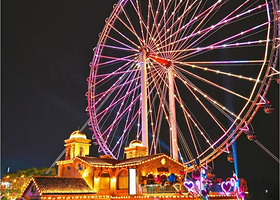 【住宿+门票+摩天轮】双人单日欢乐时光主题公园门票(无限次机动游戏+1次摩天轮)+岭南花园酒店住1晚+双人早餐