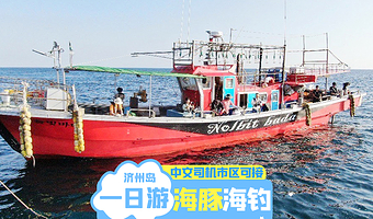 济州岛挟才海水浴场+涯月海岸道路一日游【出海追海豚+海钓线】