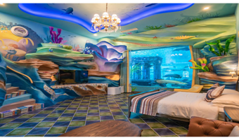 【景区内住宿】海底梦幻屋1晚+2大2小（自助早餐晚餐+泉州欧乐堡海洋王国乐园2日票+萌宠乐园2日票+海水泳池）