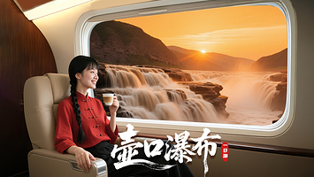 延安陕西黄河壶口瀑布+南泥湾风景区一日游【全新2+1VIP头等舱·纯玩无购物·可选2-8人团】