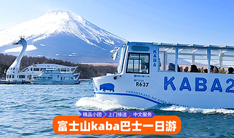 东京富士山+Kaba Bus 山中湖 水陆两用巴士+山中湖游览船“天鹅湖”一日游【9人小团|酒店接送可选】