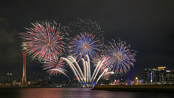 【澳门春节烟花汇演】珠海九洲港码头海上看烟花游船票 穿越港珠澳大桥 珠澳夜游 免通行证
