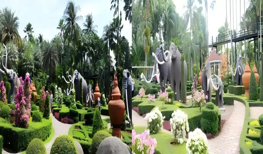 芭堤雅东芭乐园又称东芭乐园文化村，位于芭堤雅南方15公里处，距离芭堤雅市区约半小时车程，园区广大，占地1600多亩，园区内不但有泰国传统歌舞、泰拳表演、大象趣味表演，还有泰料厨艺体验以及绝美的兰花园等活动，该乐园被列为世界十大花园乐园。  东芭乐园原先仅是私人植物园，创办人是泰国十大首富之一的泰籍华人王金亮先生，随后该乐园受到泰国王后赏识扩大经营，园内花园足以媲美泰国国家植物园，是座复合式文化村，结合传统博物馆，介绍泰国传统文化特色。  园区内主要分为3大节目，分别是泰国民俗表演、大象表演以及植物园。园内设有文化村，可欣赏到指甲舞、竹竿舞等泰国传统歌舞表演，同时会穿插泰拳表演、重现泰缅大战表演等节目。整个表演时间大约为30分钟左右；而大象趣味节目则包含大象骑车、踢足球、投篮等表演。同时，游客还可以和大象互动，享受
