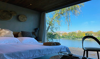 【躺着数星星】夜澜星舍（忆江南旅游度假区店）1晚+双人郑州江南春温泉+手工体验+湿地乐园