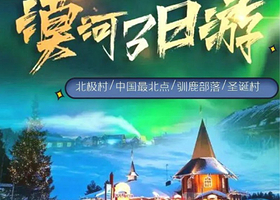 2-6人精致小团丨漠河北极村+北红村3日纯玩丨圣诞村+龙江第一湾【免费接送站，赠送全程旅游保险，多套餐可选】