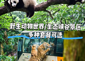 【距景区入口300米】雅安长红亲子精品酒店住1晚+2大1小生态峡谷景区门票/野生动物世界门票（多种套餐可选）