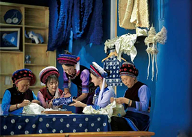 大理喜洲镇白家古法扎染坊【扎染/三道茶/甲马参观制作体验】