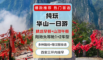 西安华山一日游【*赠早餐*含午餐山顶用餐*含门票*往返索道*可选头等舱/16人团】