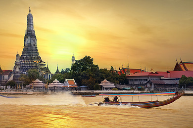 泰国(<em>曼谷</em>、大皇宫、玉佛寺、北揽鳄鱼湖、阿