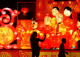 灯火满园乡村风情