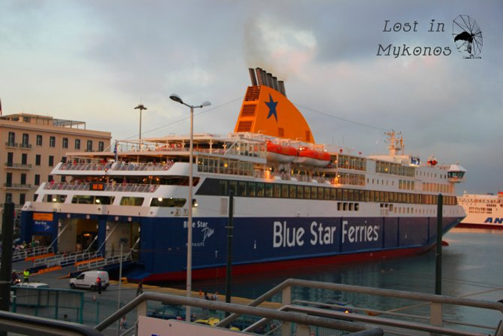 一眼就望到的蓝星号邮轮,跟我们乘坐的hellenic是两家最大的邮轮公司.