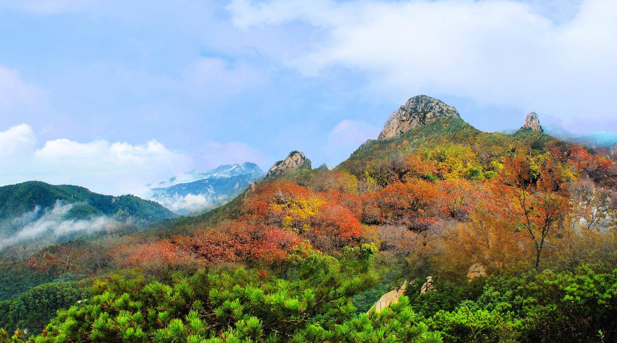 攻略></p></a>蒙山旅游攻略>沂蒙山云蒙景区---金秋十月游蒙山