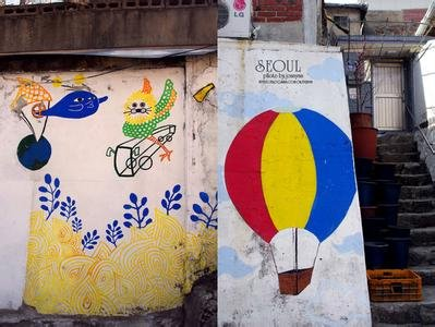 韩国壁画街攻略,人气梨花壁画村书本密码盒_旅