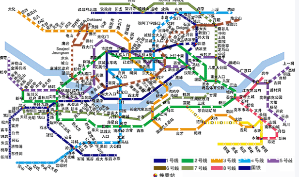 【首尔地铁示意图中文版】 可以事先下载到手机里存 方便查询线路