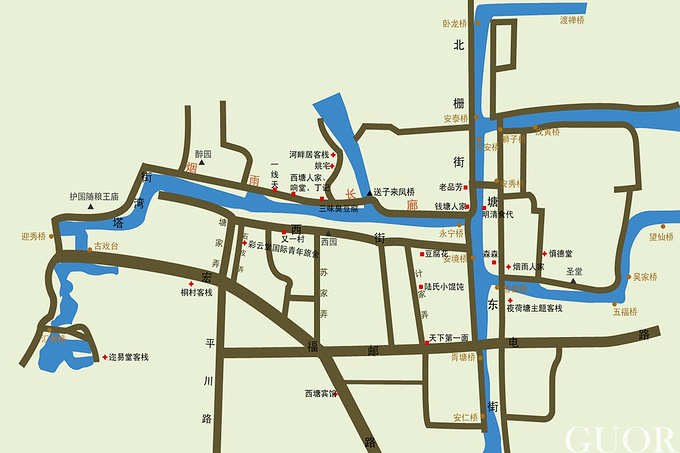西塘地图,给小伙伴设计行程用.