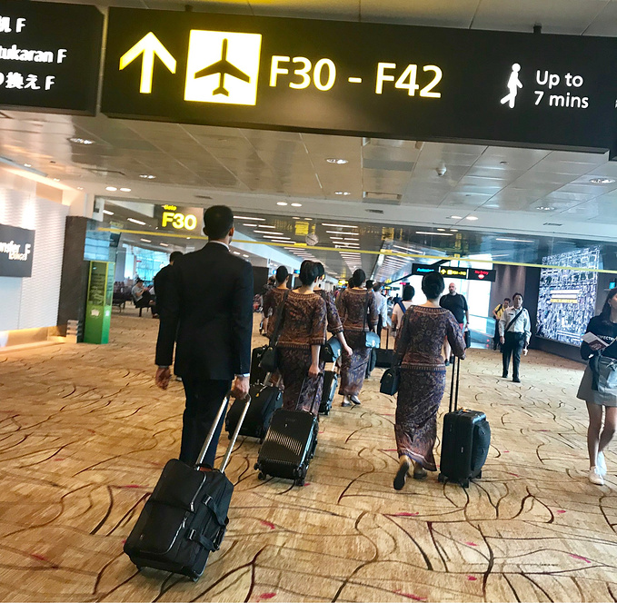 新加坡机场,走过的人来人往.