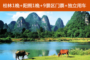 四人价!有效期至6月15日!久悠感恩之旅——桂林阳朔3天2晚四人纯玩包车之旅!含9景区门票,全程独立用车,陪伴家人在桂林度过温馨假期!
