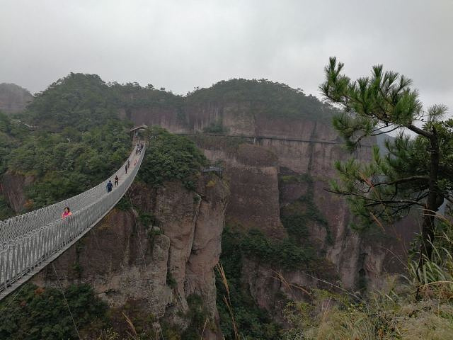 "刚进去云里雾里，象在仙境里但看不到什么，后雾散了，壮观的美境呈现眼前又重走回头路_神仙居"的评论图片