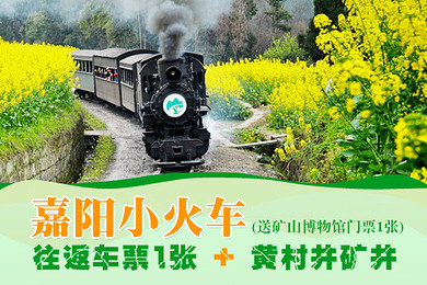 嘉阳小火车往返车票1张 黄村井矿井(送矿山博物馆门票1张)】让你的