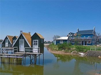 唐山湾-月坨岛豪华小木屋住宿 双人船票