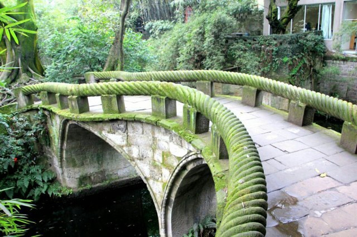 绳桥是峨岭公园的又一经典景点,遮天蔽日的参天大树,四季常绿的竹林