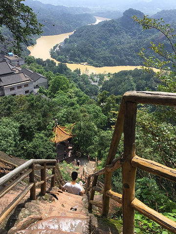 "下雨这两天，长老峰爬到山顶风景挺美的，99天梯那里爬上去有点恐惧，上面没有什么风景看，网络买票很方便_丹霞山"的评论图片