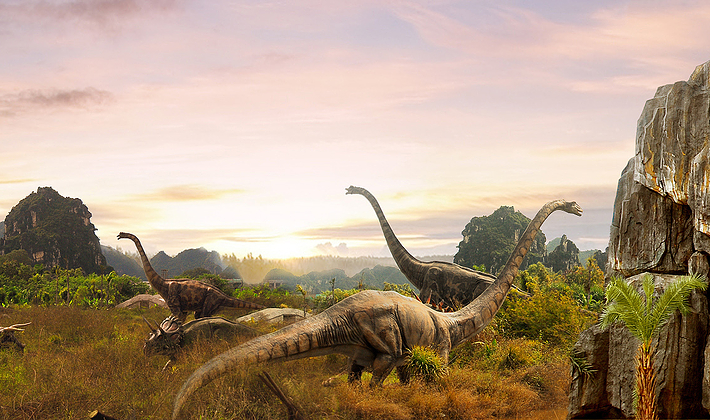 运用前沿的科技手段打造中国大规模的主题公园,再现三叠纪,侏罗纪和