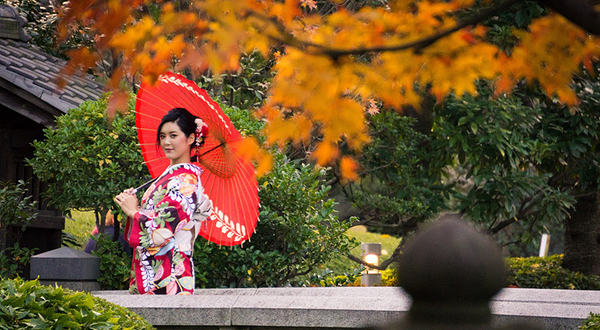 日本东京浅草寺八重和服