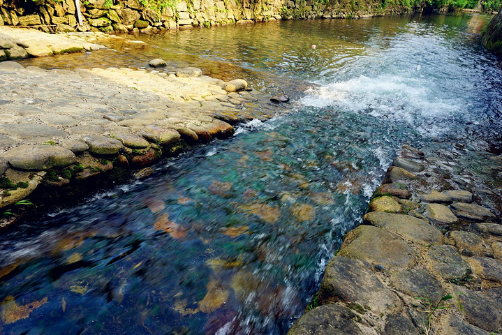 这里有着小桥流水人家的原生态的环境,一公里多的小溪蜿蜒流过整个
