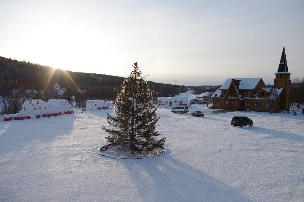 漠河北极村圣诞滑雪场