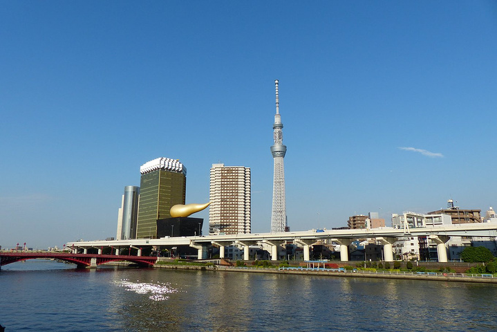 天空转晴,观赏天空树最好的位置,就是隅田川上