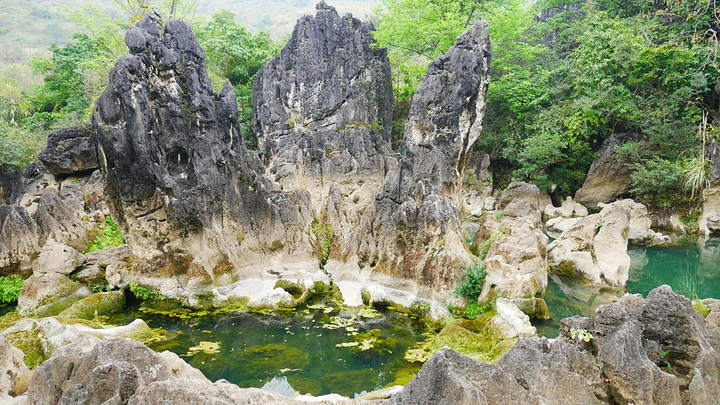 天星桥景区是典型的喀斯特地貌地形区内部以高老庄为界据说就是八戒背
