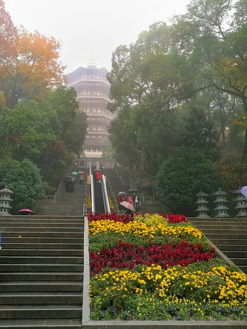 "西湖真的很大，许多景点虽然都在西湖畔，却相距甚远。比如雷峰塔和断桥就隔着一汪碧绿的湖水，两两相望_雷峰塔"的评论图片