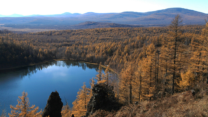 怎奈今日无云,日落无美景可拍!这个天池的观景