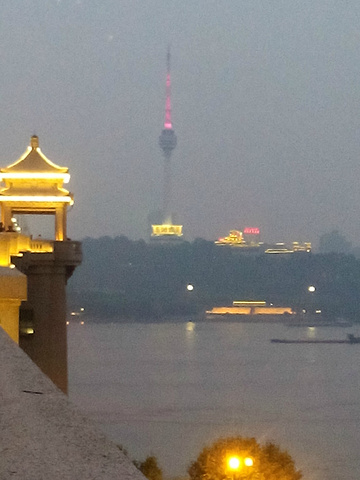 2017晚上直接去长江大桥看夜景。在户部巷吃