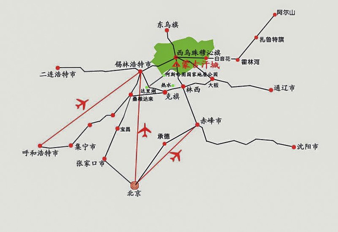 到蒙古汗城的路线图