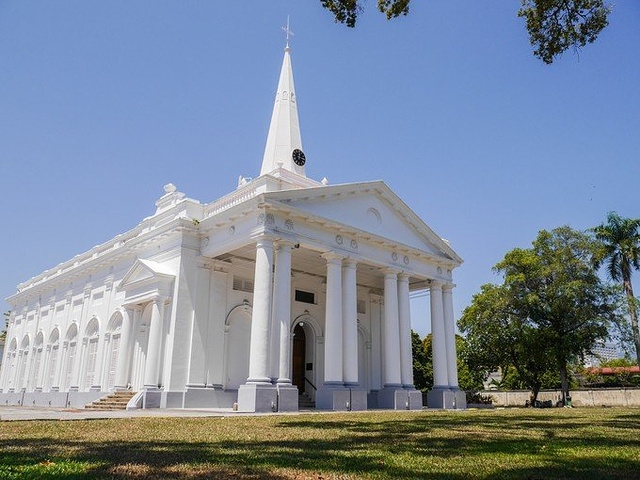圣乔治教堂.槟城很小,一天几乎能走个大半圈.纪念碑.
