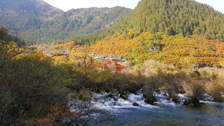 2017九寨沟距离沟口最近的第一个瀑布_树正瀑