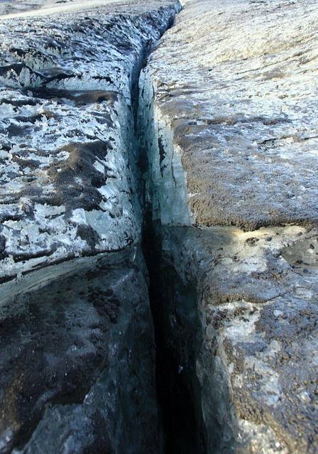 冰川上的裂缝,暗藏各种危险