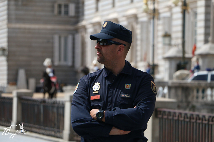 这位骑警还是挺帅,我觉得西班牙男人40岁左右的最有味道.