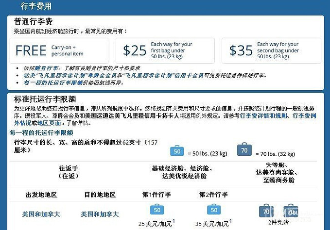 美国航空购买行李额方法