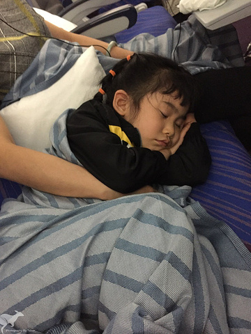 在飞机上Co姐看电影、吃东西、聊天、睡觉,整